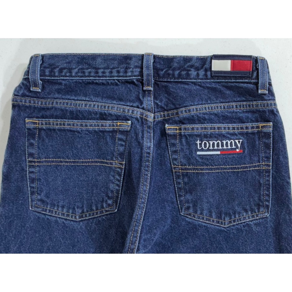 Tommy Hilfiger Jeans Size 9 (fits 29x28) Dark Wash Vintage Straight Leg Logo Y2K